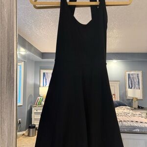 Black Athletic Mini Dress with Built in Shorts and Halter Style